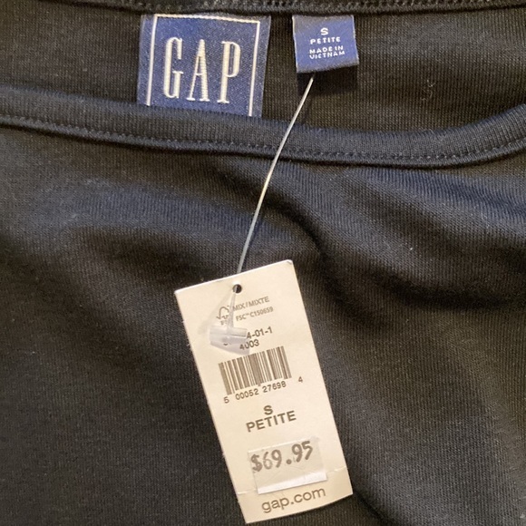 NWT GAP 3/4 Sleeve Black Mini Dress Small Petite - Picture 6 of 8